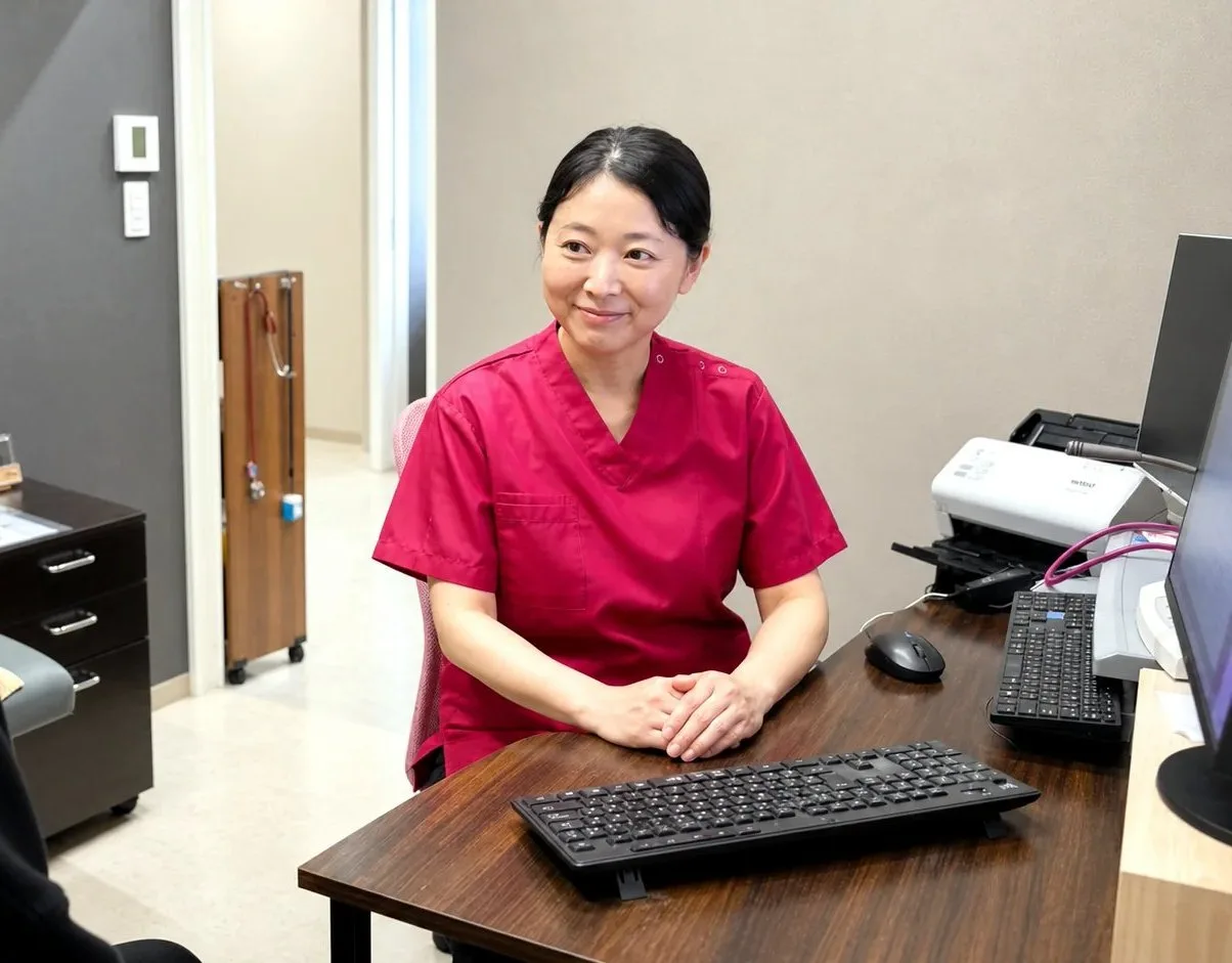 診察する森山院長